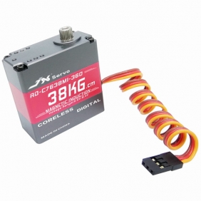 JX servo RD-C7638MI-360 38kg.cm 360° coreless, Magnetic induction full CNC aluminium hulls and structure Robot servo