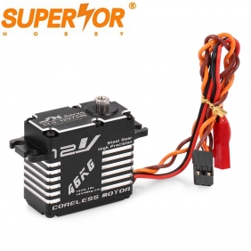 JX CLS-12V7346 46KG 12V Steel Gear Full CNC Aluminium Shell Digital Coreless Standard Servo 180 degree RC car Robot