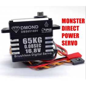 DBS65168V DMOND 65KG 0.08sec Brushless 16.8V IP68 Waterproof stainless Gear Servo 1/8 RC Car Crawler direct power dual cables