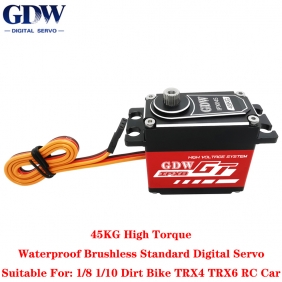 GDW IPX645 45KG high torque waterproof brushless standard digital servo for 1/8 1/10 off-road vehicle TRX4 TRX6 RC car